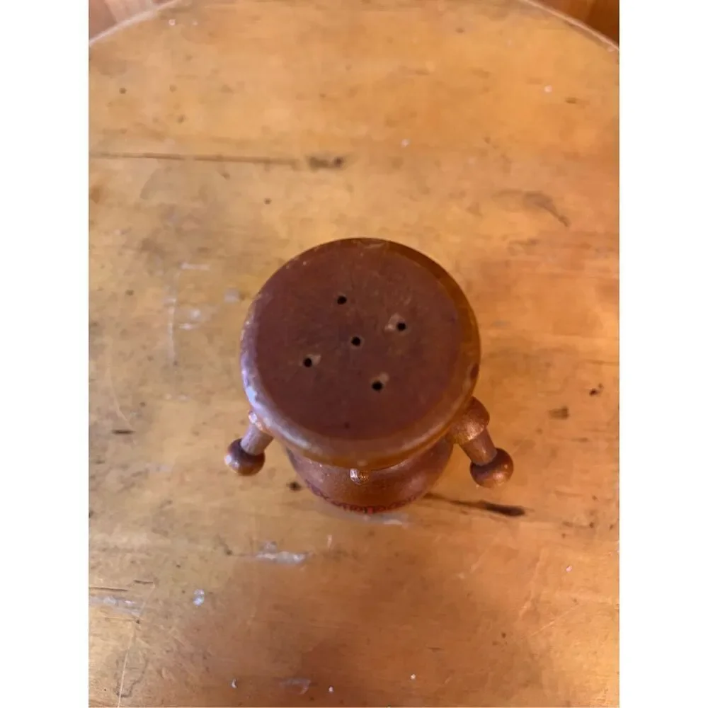 Vintage Wood Robot Pepper Shaker Made in Japan Mid Century Cork Bottom (6839)